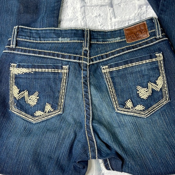 BKE Denim - BKE Kate Boot Jeans Stretch Colored Stitching Back Pockets Embroidered Size 30